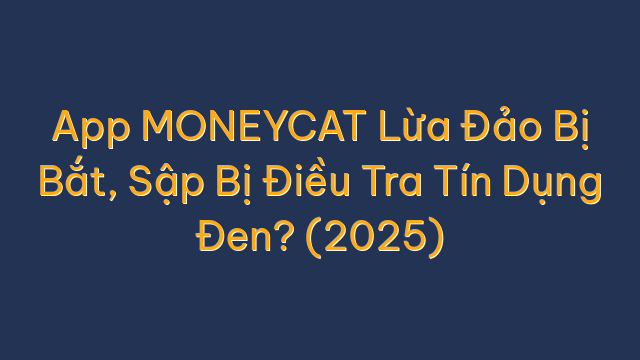 App MONEYCAT Lừa Đảo Bị Bắt, Sập Bị Điều Tra Tín Dụng Đen? (2025)