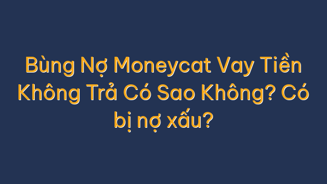 Bùng Nợ Moneycat Vay Tiền Không Trả Có Sao Không? Có bị nợ xấu?