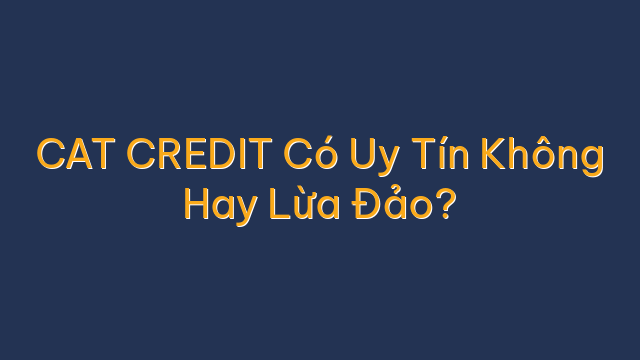 CAT CREDIT Có Uy Tín Không Hay Lừa Đảo?