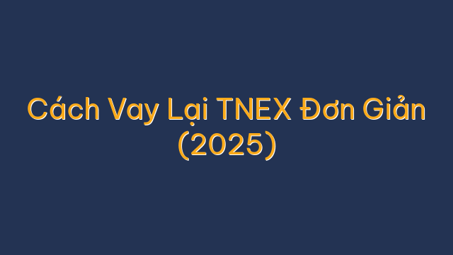 Cách Vay Lại TNEX Đơn Giản (2025)