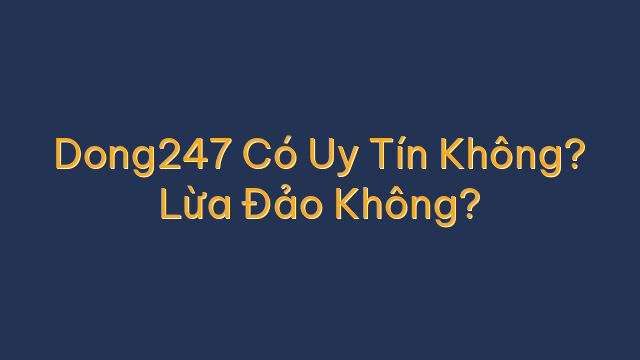 Dong247 Có Uy Tín Không? Lừa Đảo Không?