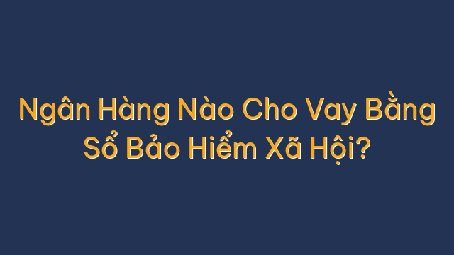 Ngân Hàng Nào Cho Vay Bằng Sổ Bảo Hiểm Xã Hội?