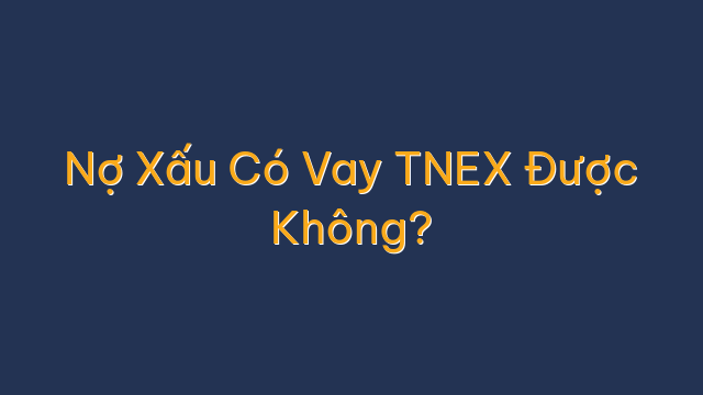 Nợ Xấu Có Vay TNEX Được Không?