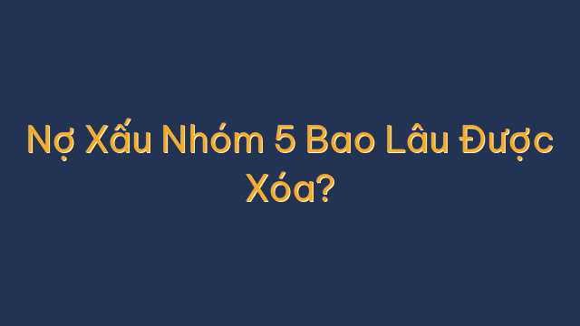 Nợ Xấu Nhóm 5 Bao Lâu Được Xóa?
