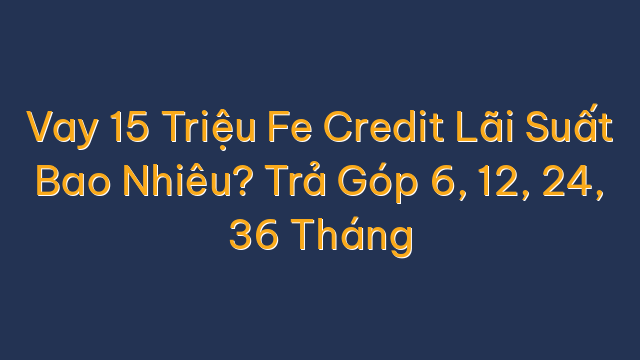 Vay 15 Triệu Fe Credit Lãi Suất Bao Nhiêu? Trả Góp 6, 12, 24, 36 Tháng