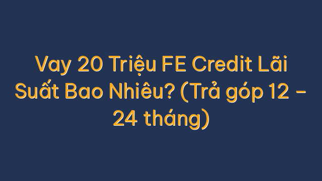 Vay 20 Triệu FE Credit Lãi Suất Bao Nhiêu? (Trả góp 12 – 24 tháng)